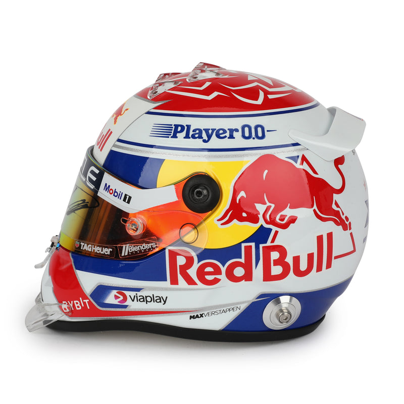 LOT 115 - Max Verstappen 2023 Signed 1.2 Scale Retro Helmet