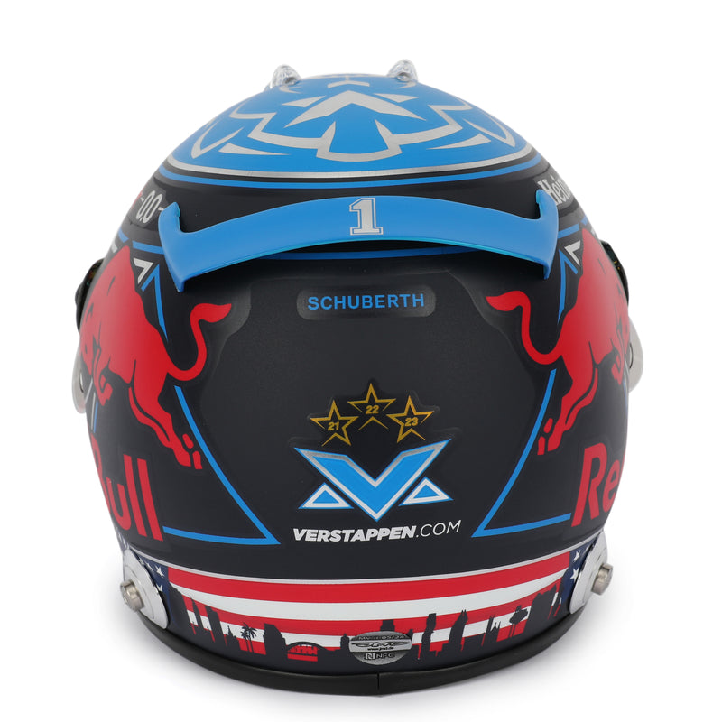 LOT 079 - Max Verstappen 2024 Signed 1.2 Scale Mini Helmet USA GP