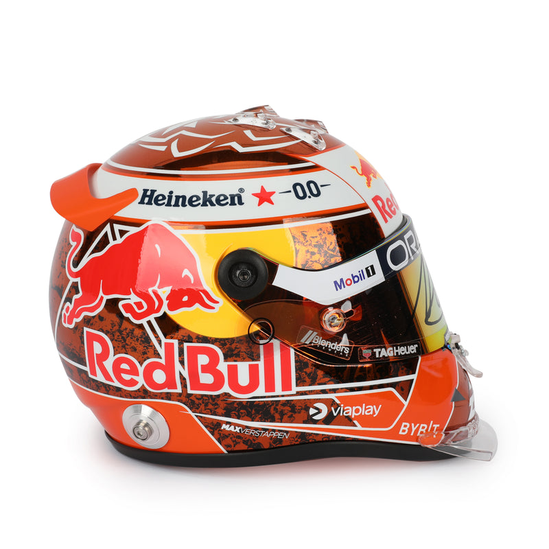 LOT 067 - Max Verstappen Signed 2024 Red Bull Racing 1:2 Scale Helmet - Orange Tribute