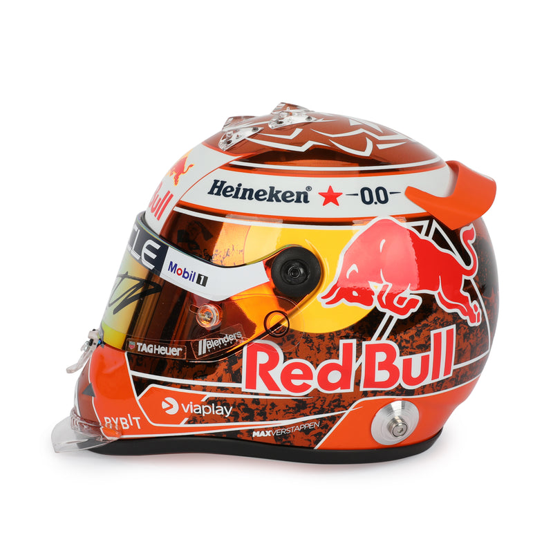 LOT 067 - Max Verstappen Signed 2024 Red Bull Racing 1:2 Scale Helmet - Orange Tribute
