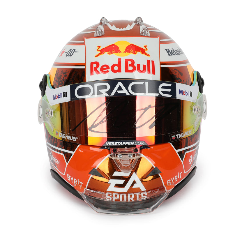 LOT 067 - Max Verstappen Signed 2024 Red Bull Racing 1:2 Scale Helmet - Orange Tribute