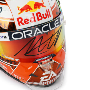 LOT 067 - Max Verstappen Signed 2024 Red Bull Racing 1:2 Scale Helmet - Orange Tribute
