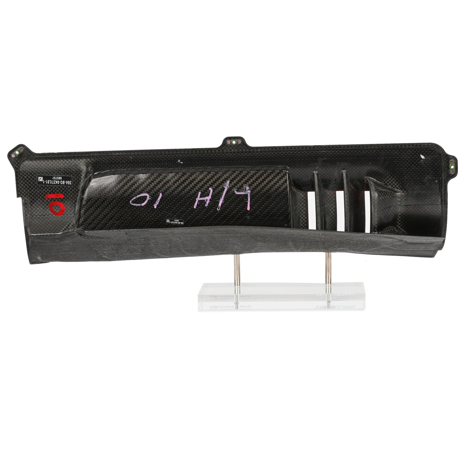 Auction LOT 075 - McLaren 2015 MP4-30 Mounted LH Shoulder Louvre on Display Stand