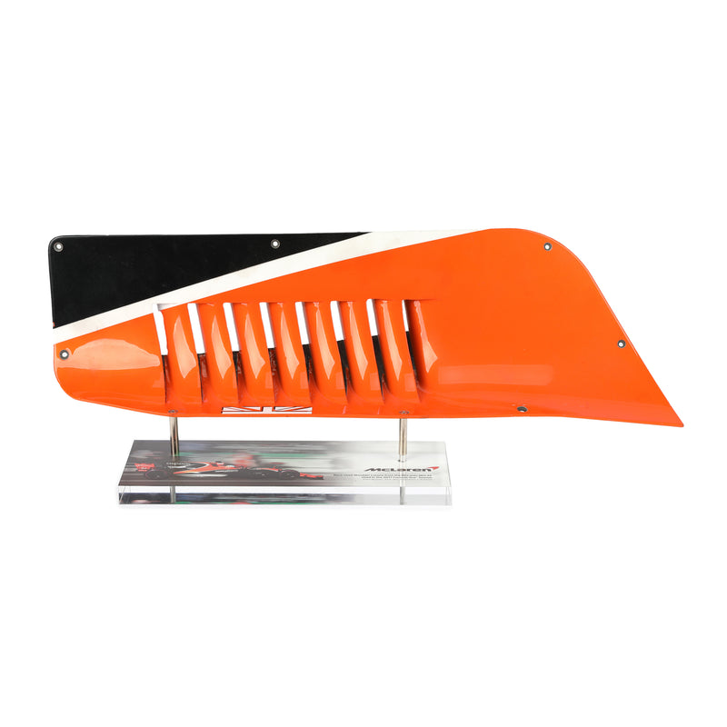 McLaren Formula 1 Team MCL-32 RH shoulder louvre 2017 mounted display stand motorsport memorabilia