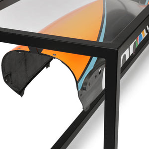 Formula 1 engine cover table from the McLaren Formula 1 Team 2023 MCL60 authentic motorsport furniture and collector display