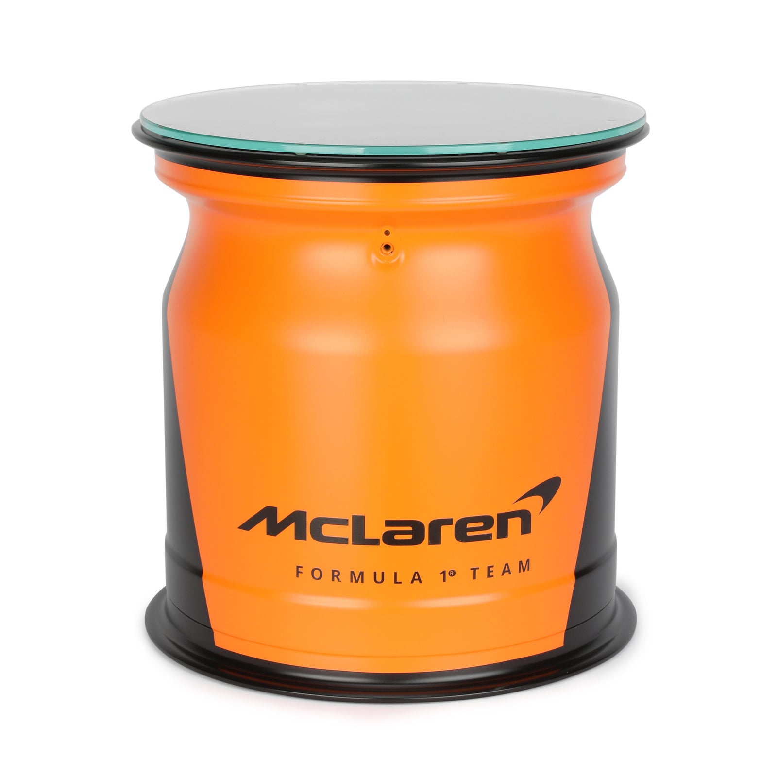 McLaren race-used front wheel rim table