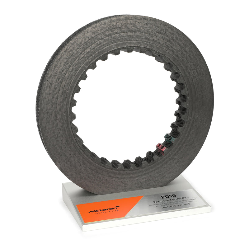 Limited Edition Lando Norris 2019 McLaren F1® Team Brake Disc on Display