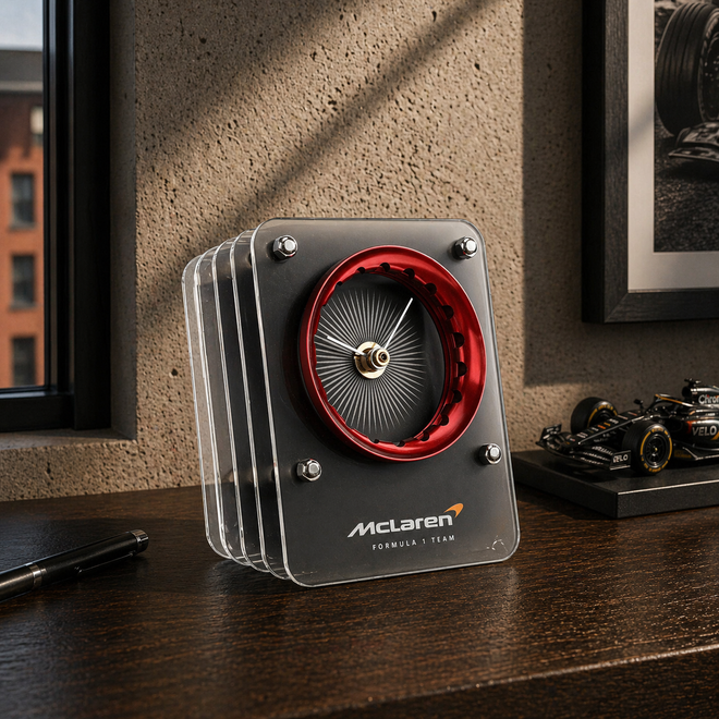 McLaren F1 Team Wheel Nut Collar Clock - Red