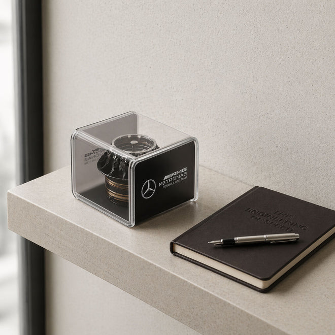 Mercedes AMG Petronas 2015 Grand Prix Used Black Wheel Nut in Display Case