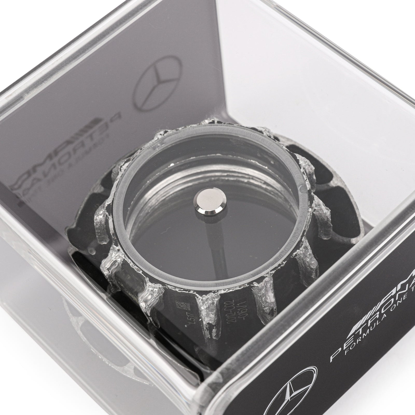 Mercedes AMG Petronas 2012 Grand Prix Used Black Wheel Nut in Display Case