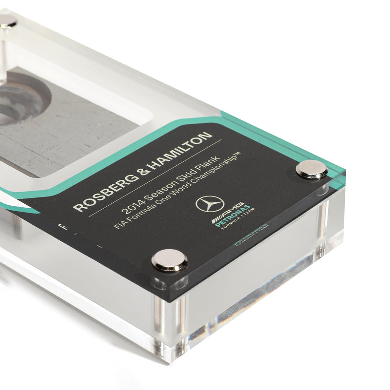 Lewis Hamilton & Nico Rosberg 2014 Mercedes F1® Skid Plank Piece in Acrylic