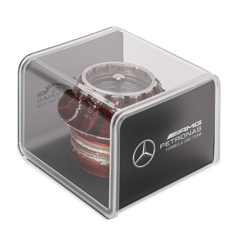 Mercedes AMG Petronas 2015 Grand Prix Used Red Wheel Nut in Display Case