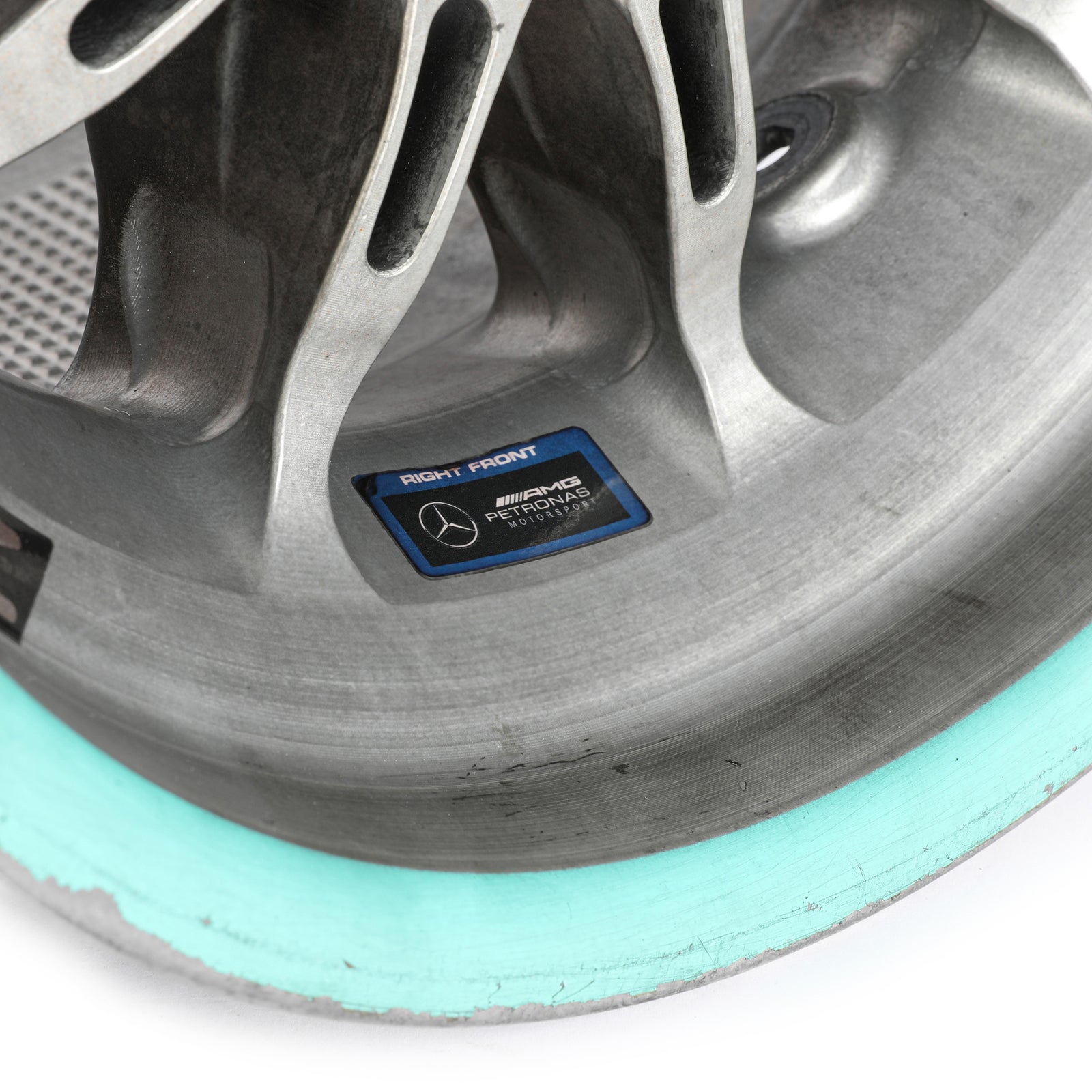LOT 043 - Mercedes-AMG PETRONAS F1® Team 2018 Season Used Front Wheel Rim Table
