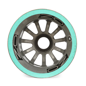 Close-up of Mercedes-AMG PETRONAS F1® Team 2018 Season Used Rear Wheel Rim Table Formula 1 memorabilia detail