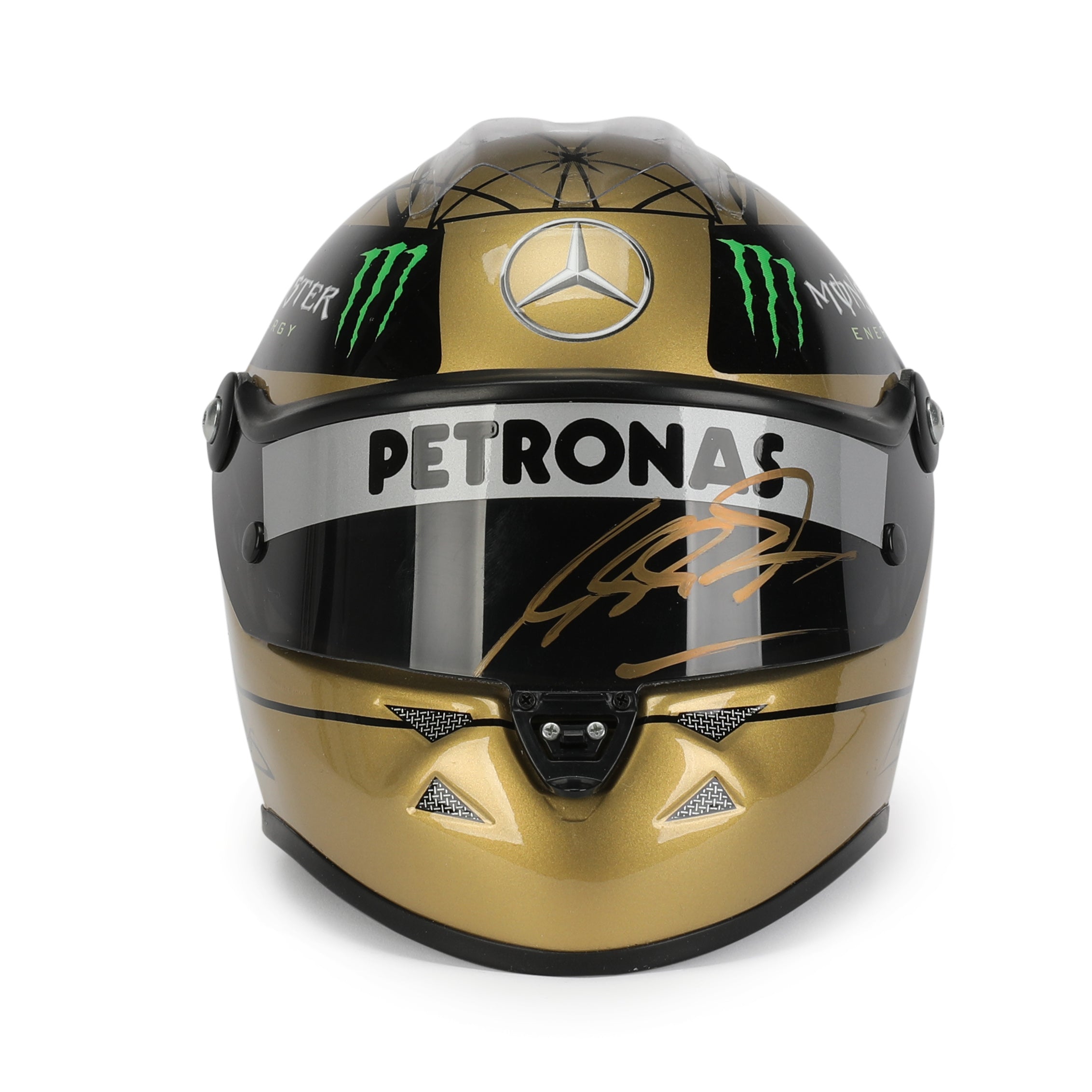 Michael Schumacher Signed Gold Edition 1:2 Scale Helmet
