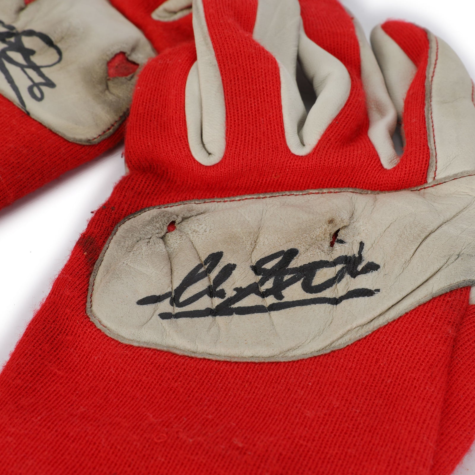 LOT 710 - Michele Alboreto 1987 Signed Scuderia Ferrari Grand Prix Used Gloves