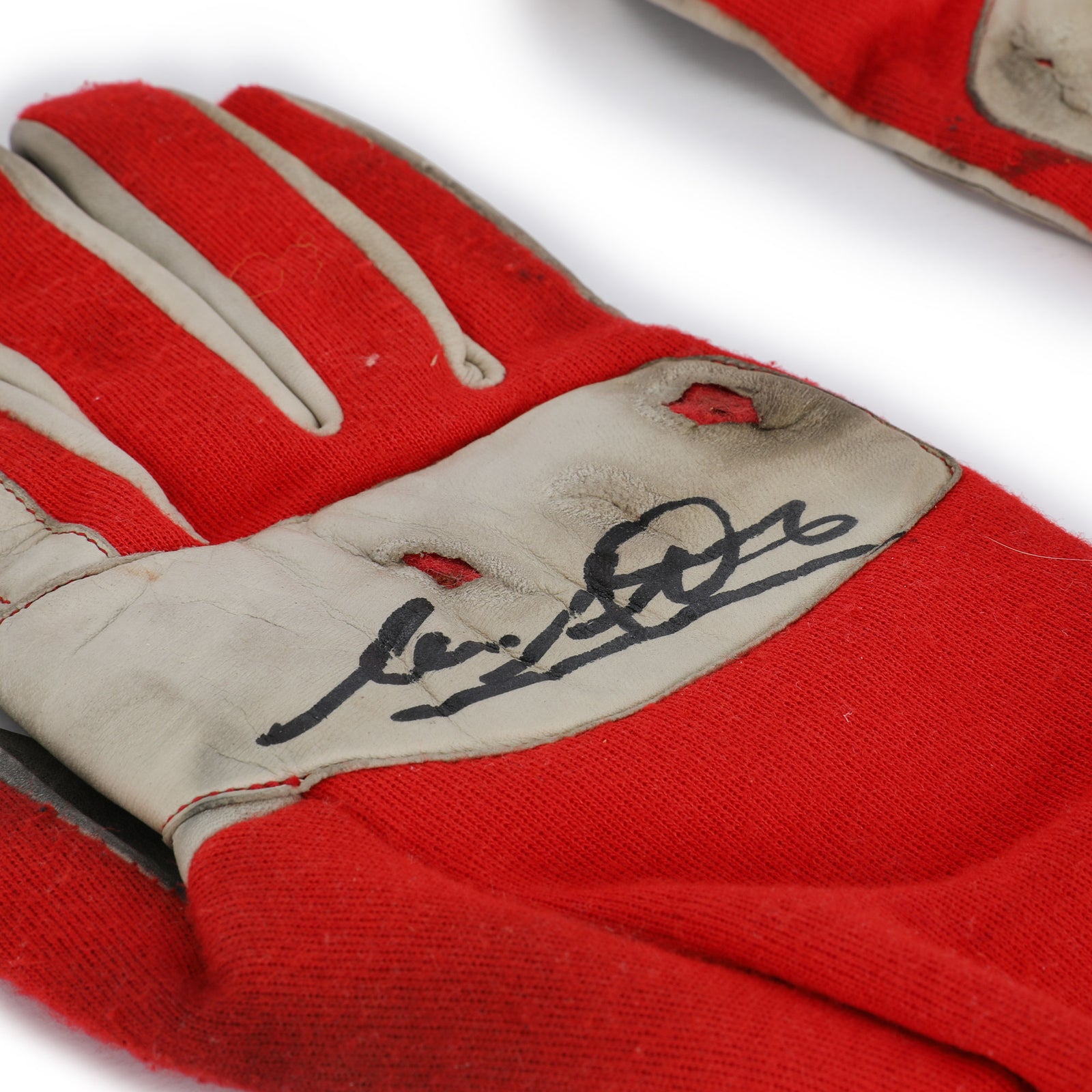 LOT 710 - Michele Alboreto 1987 Signed Scuderia Ferrari Grand Prix Used Gloves