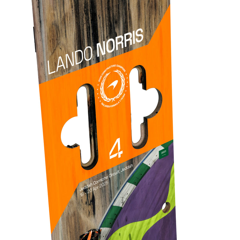 Lando Norris 2025 McLaren Grand Prix Used Front Skid Plank Wall Art - Saudi Arabian GP