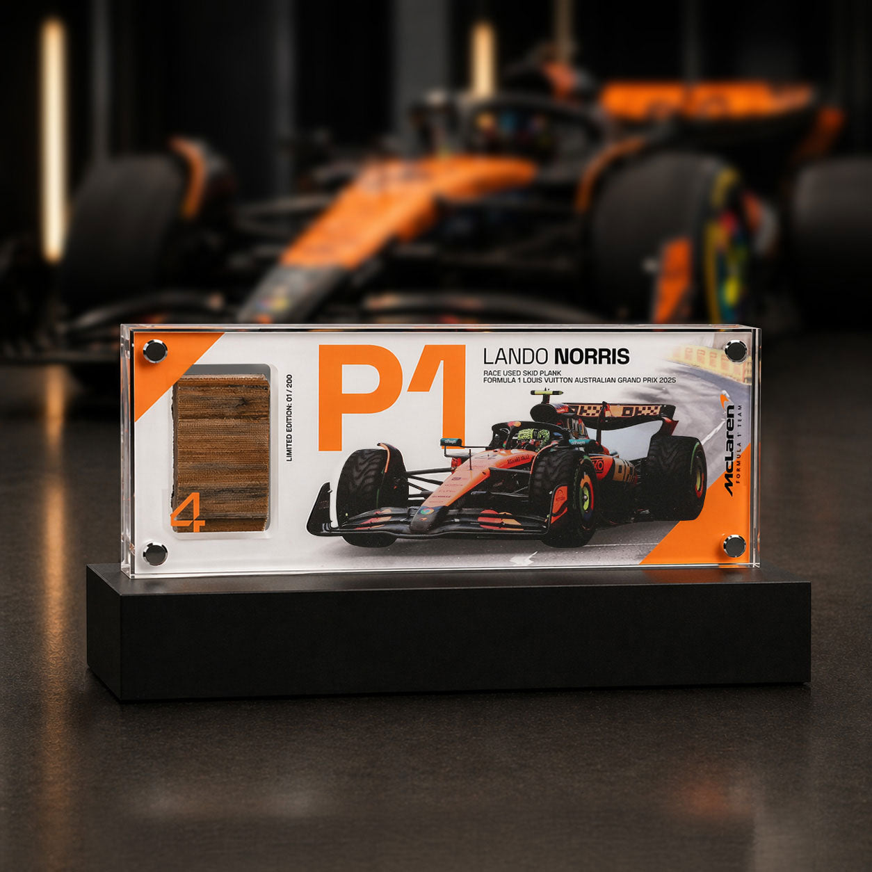 Lando Norris 2025 Australian Grand Prix Winning McLaren Skid Plank – Race Used – Limited Edition 200