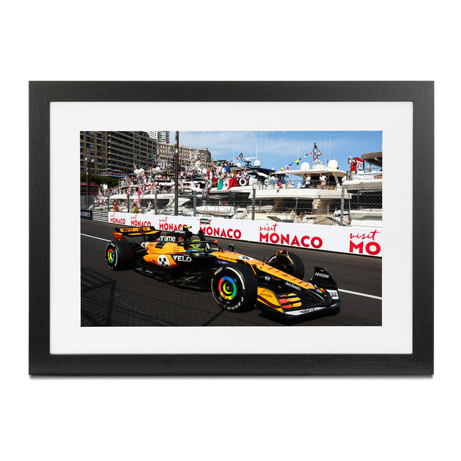 Lando Norris 2025 McLaren F1 Team 'Lap Record' Framed Print - Monaco GP