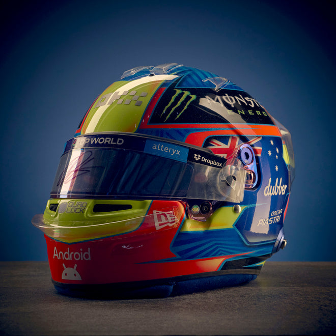 LOT 150 - Oscar Piastri 2024 Signed Race-Used Helmet - Bahrain GP