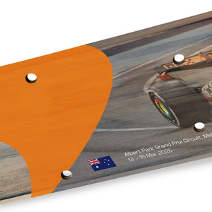 Oscar Piastri 2025 McLaren F1 Team race-used rear skid plank wall art from the Australian GP exclusive Formula 1 collector piece