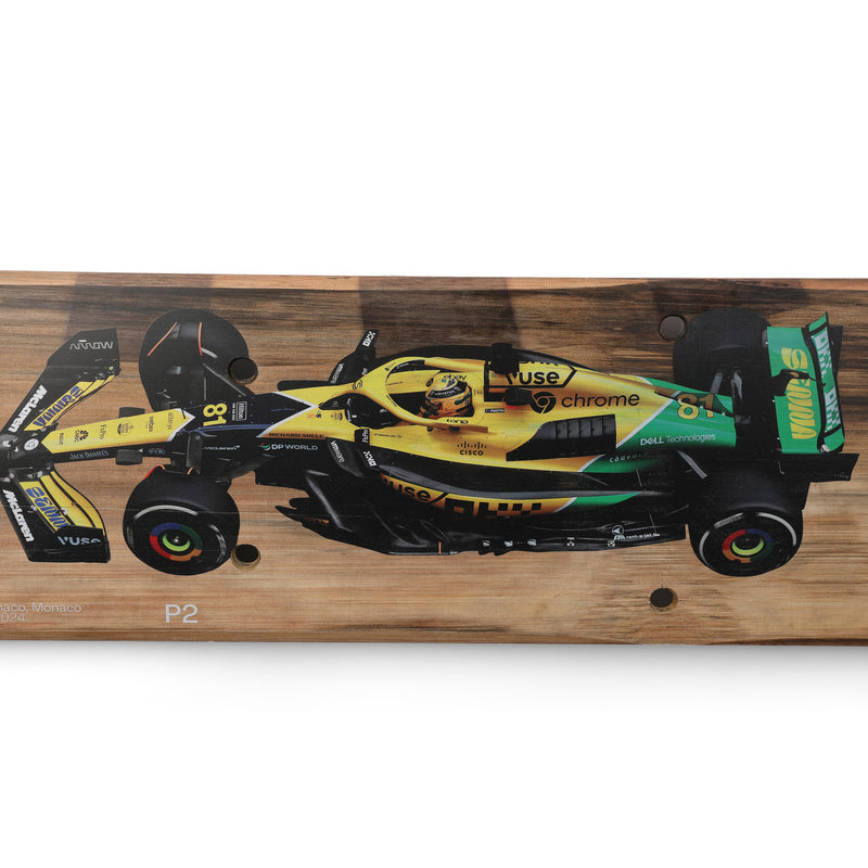 Oscar Piastri 2024 McLaren F1 Team Race Used Rear Skid Plank Wall Art - Monaco GP