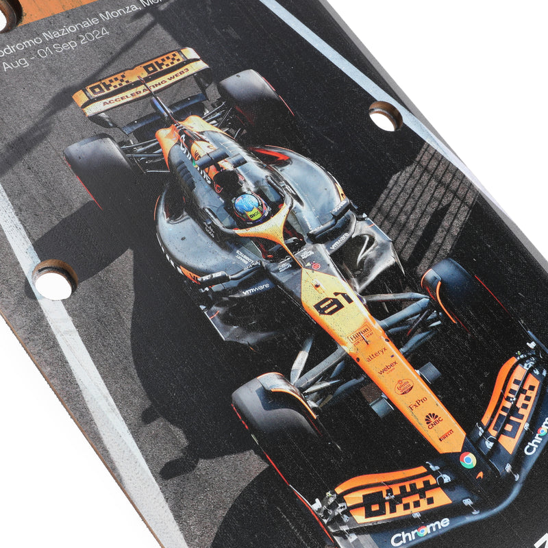 Oscar Piastri 2024 McLaren Formula One Team Grand Prix Used Skid Plank Wall Art - Front Section - Italian GP