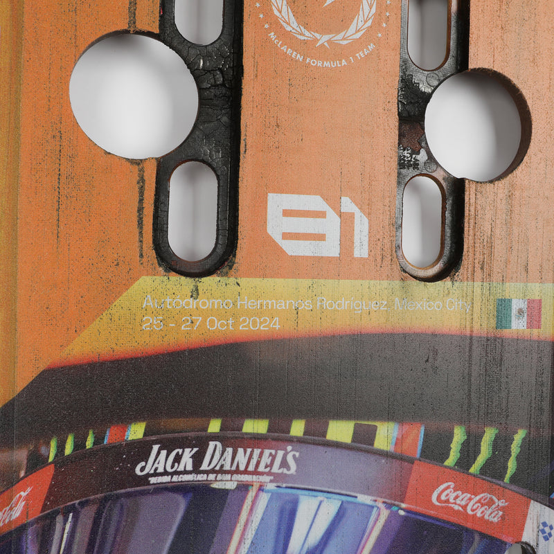 Oscar Piastri 2024 McLaren Formula One Team Grand Prix Used Front Skid Plank Wall Art - Mexican GP