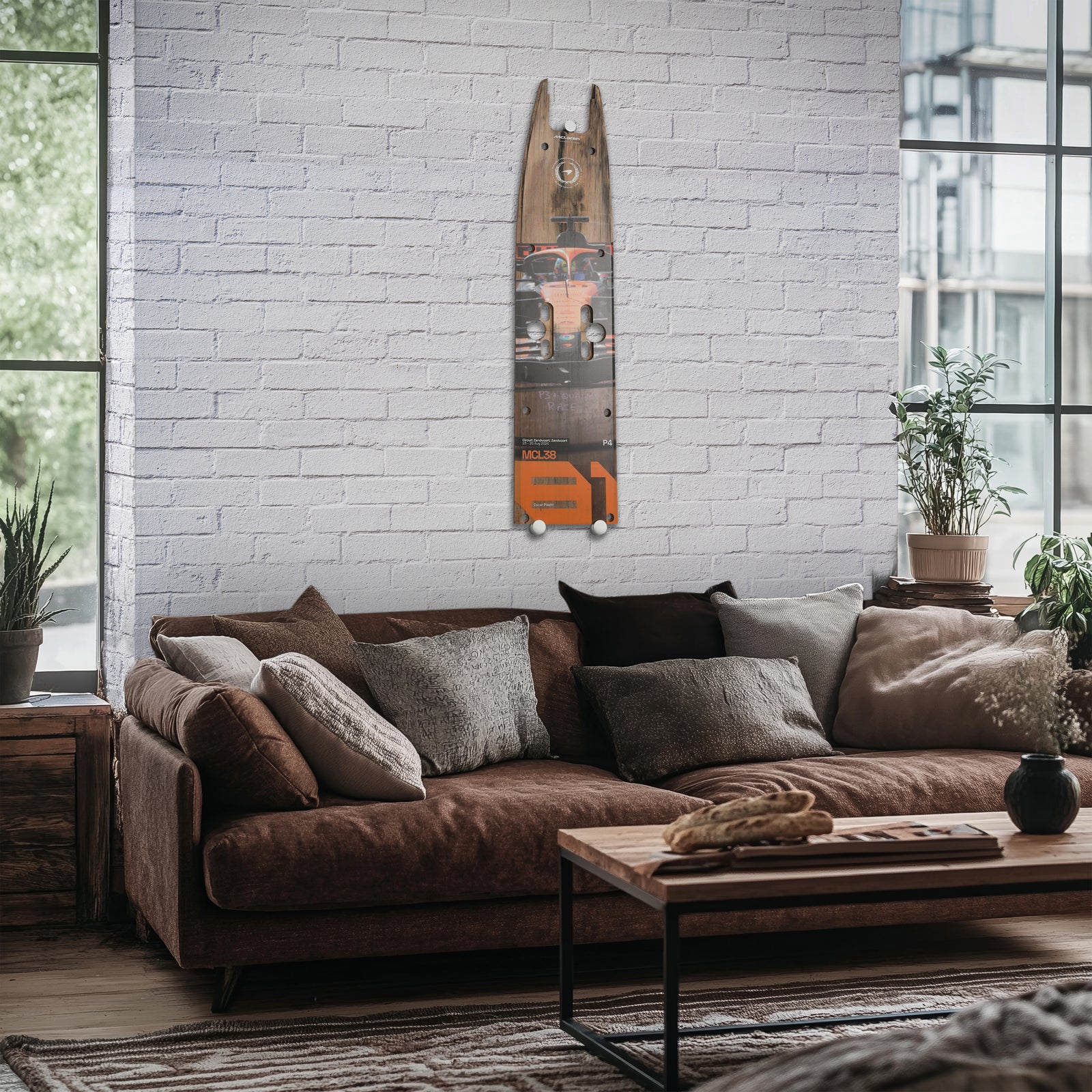 Oscar Piastri 2024 McLaren Formula One Team Race Used Front Skid Plank Wall Art - Netherlands GP