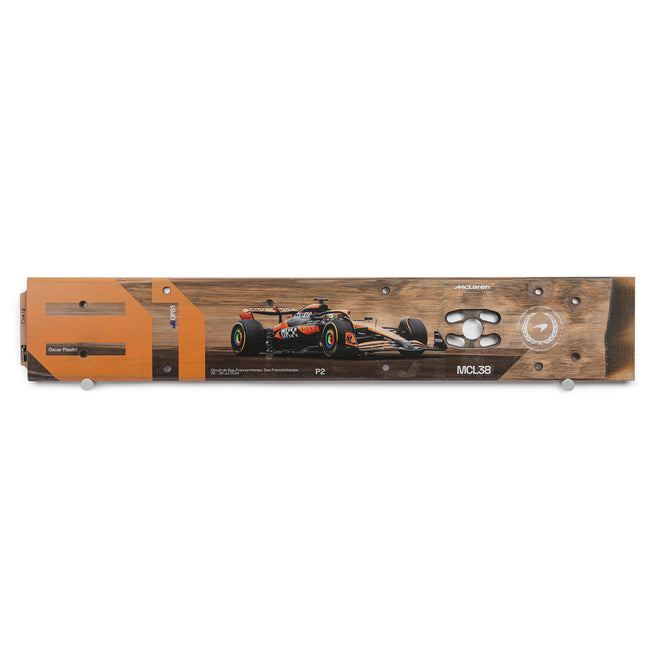 Oscar Piastri 2024 McLaren Formula One Team Race Used Rear Skid Plank Wall Art - Belgian GP