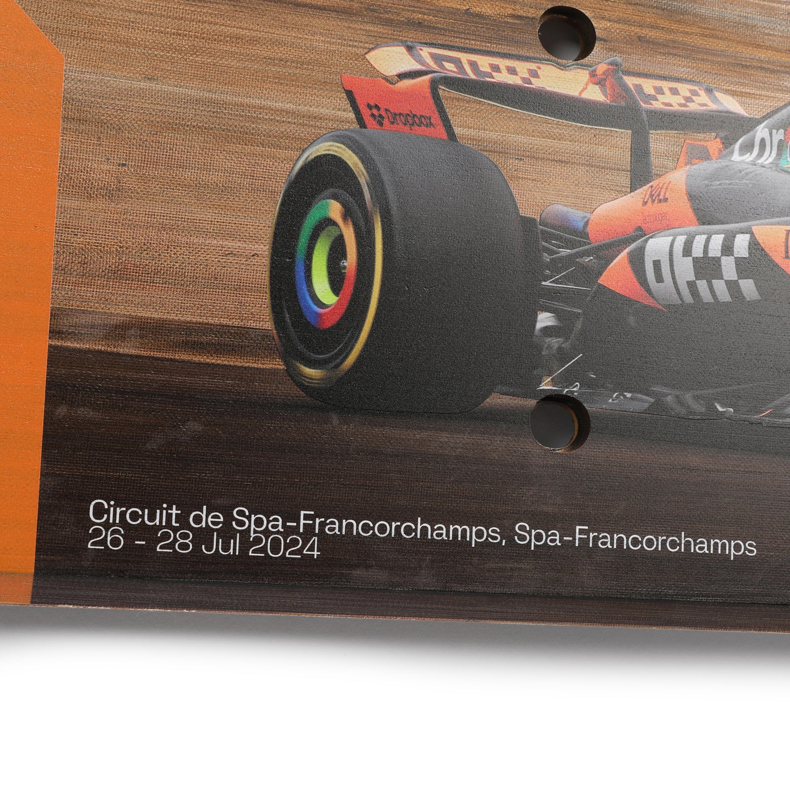 Auction LOT 067 - Oscar Piastri 2024 McLaren Formula One Team Race Used Rear Skid Plank Wall Art - Belgian GP