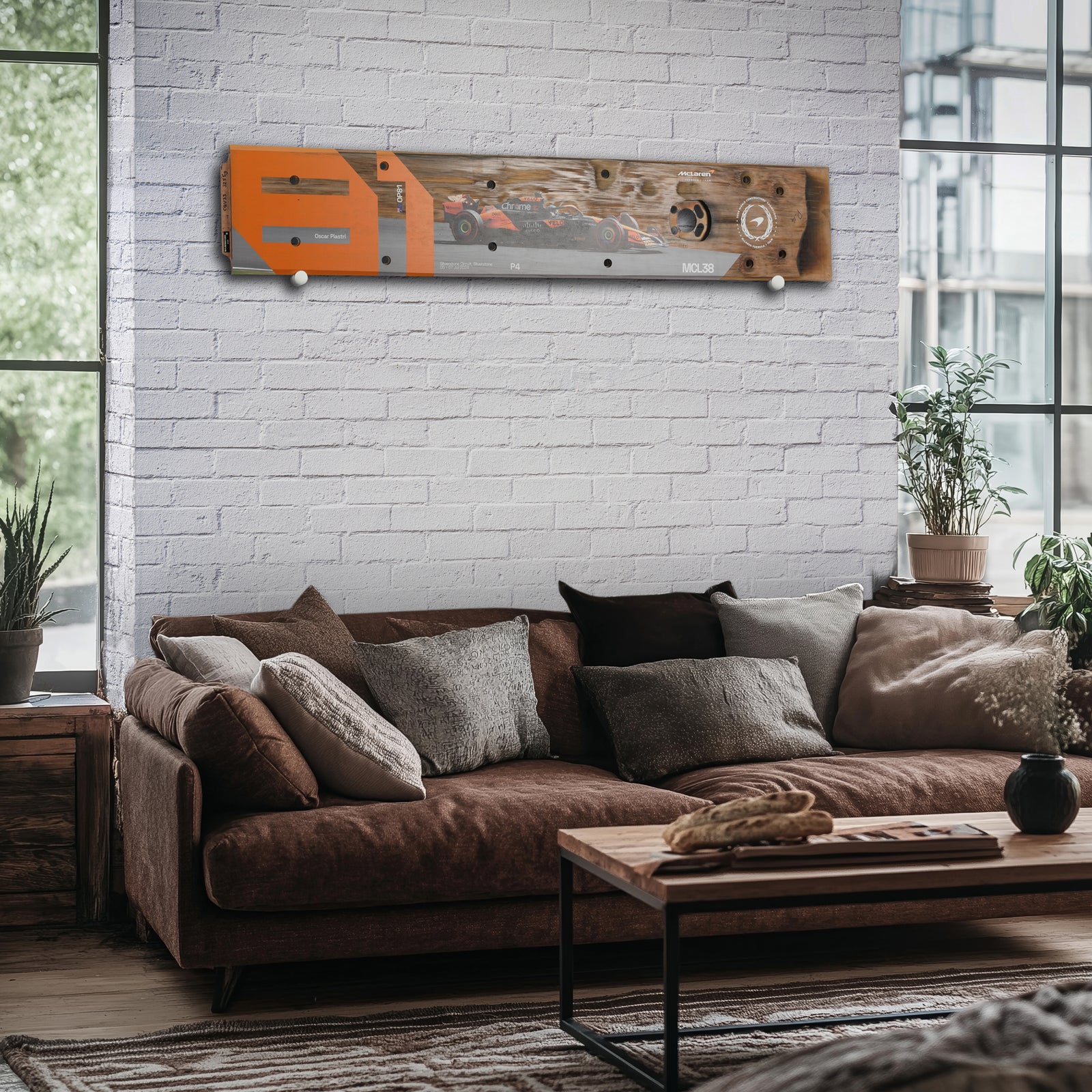 Oscar Piastri 2024 McLaren Formula One Team Race Used Skid Plank Wall Art - Rear Section - British GP