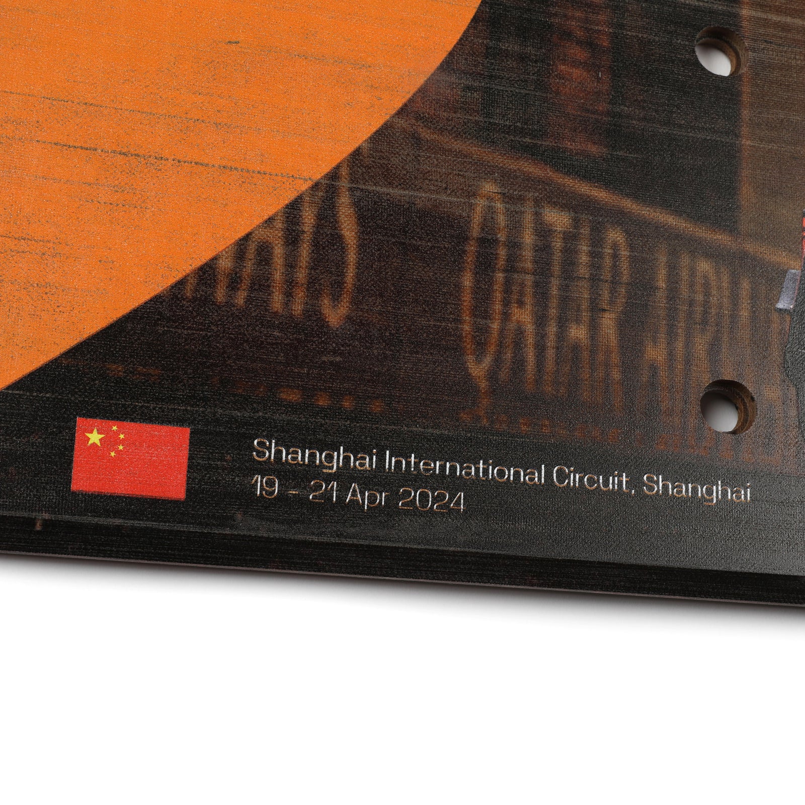 Oscar Piastri 2024 McLaren F1 Team Grand Prix Used Skid Plank Wall Art - Chinese GP