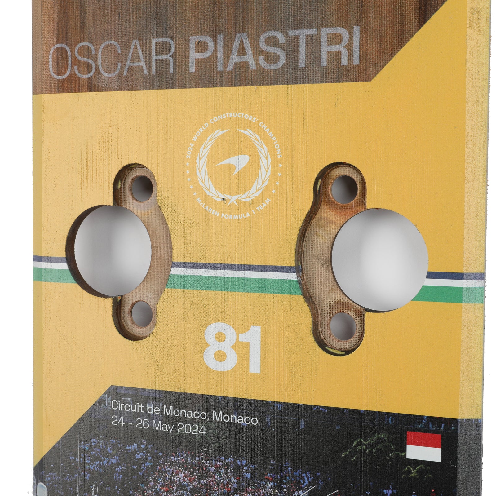 Oscar Piastri 2024 McLaren Grand Prix Used Front Skid Plank Wall Art - Monaco GP