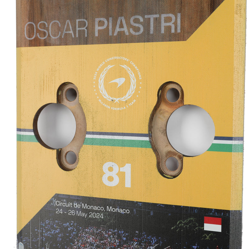 Oscar Piastri 2024 McLaren Grand Prix Used Front Skid Plank Wall Art - Monaco GP