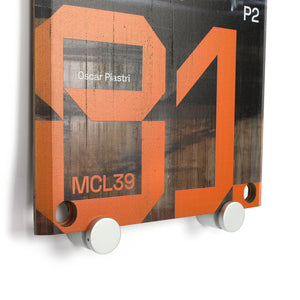 Authentic Oscar Piastri 2025 McLaren F1 Team front skid plank wall art from the Qatar Grand Prix motorsport collectible