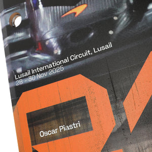 Oscar Piastri 2025 McLaren F1 Team Qatar Grand Prix front skid plank wall art authentic motorsport memorabilia