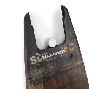 Oscar Piastri 2025 McLaren Formula 1 Team Saudi Arabian GP-used front skid plank wall art, authentic Formula 1 memorabilia and collector display