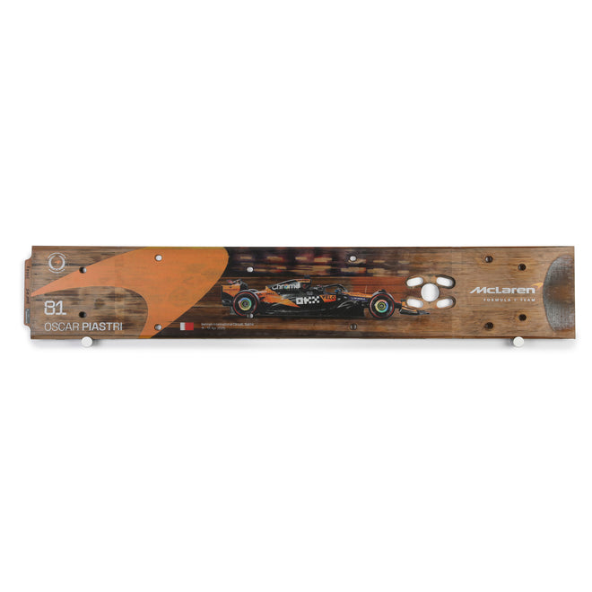 Oscar Piastri 2025 McLaren Race F1 Team Grand Prix Used Rear Skid Plank Wall Art - Bahrain GP