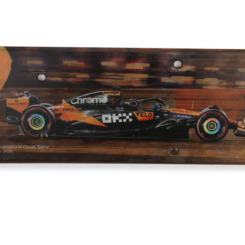Oscar Piastri 2025 McLaren Race F1 Team Grand Prix Used Rear Skid Plank Wall Art - Bahrain GP