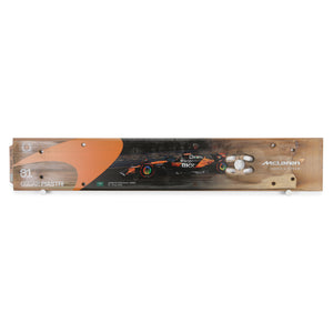 Oscar Piastri 2025 McLaren F1 Team Saudi Arabian Grand Prix-used rear skid plank wall art, authentic Formula 1 race car bodywork and premium collector display