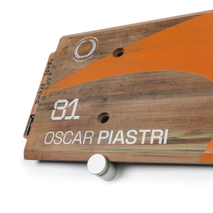 Oscar Piastri 2025 McLaren Formula 1 Team Saudi Arabian GP-used rear skid plank wall art, authentic Formula 1 memorabilia and collector display
