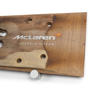 2025 Oscar Piastri McLaren F1 Team rear Grand Prix-used skid plank wall art from the Saudi Arabian GP, genuine Formula 1 race car bodywork