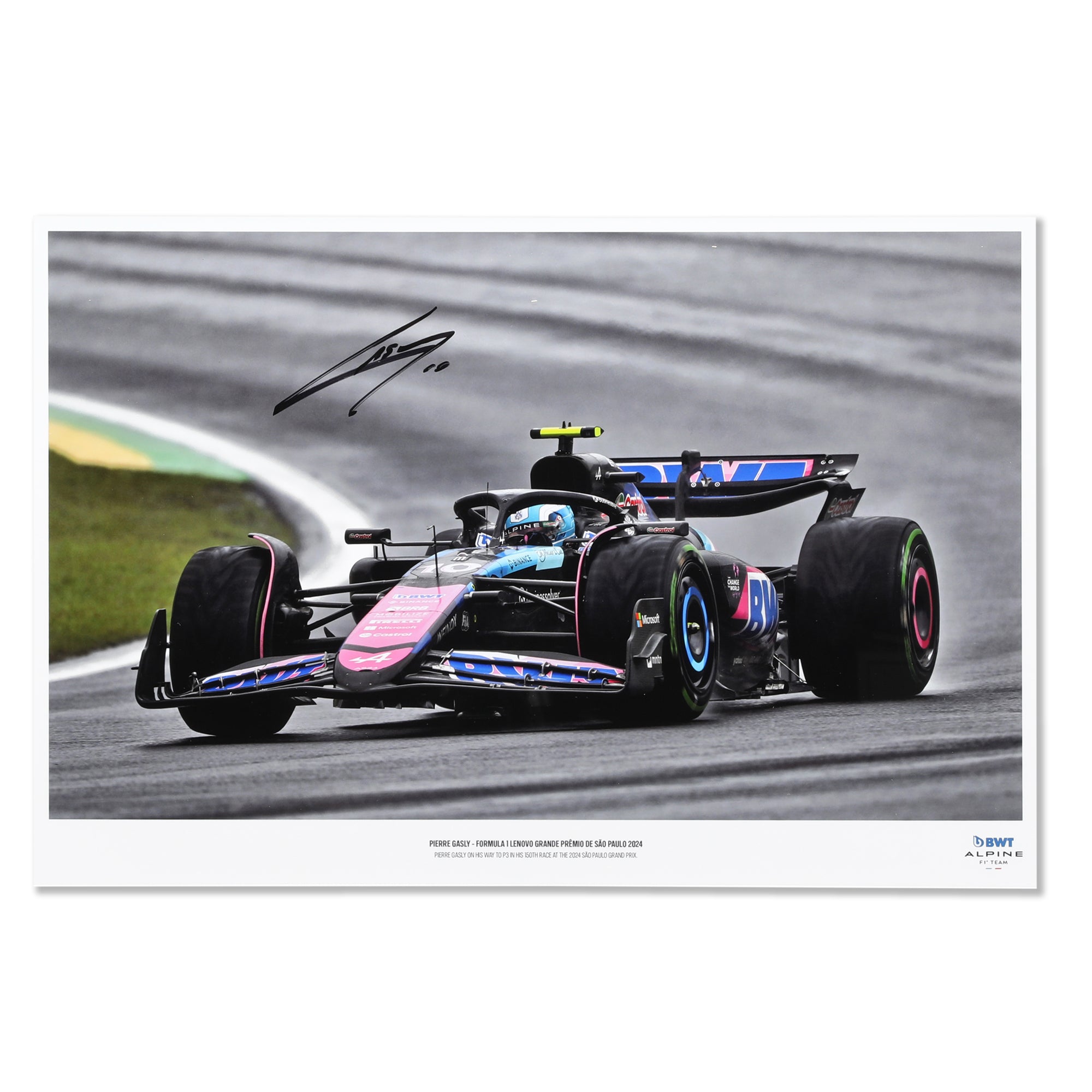 Pierre Gasly 2024 Signed Alpine Print - Brazilian GP – F1 Authentics