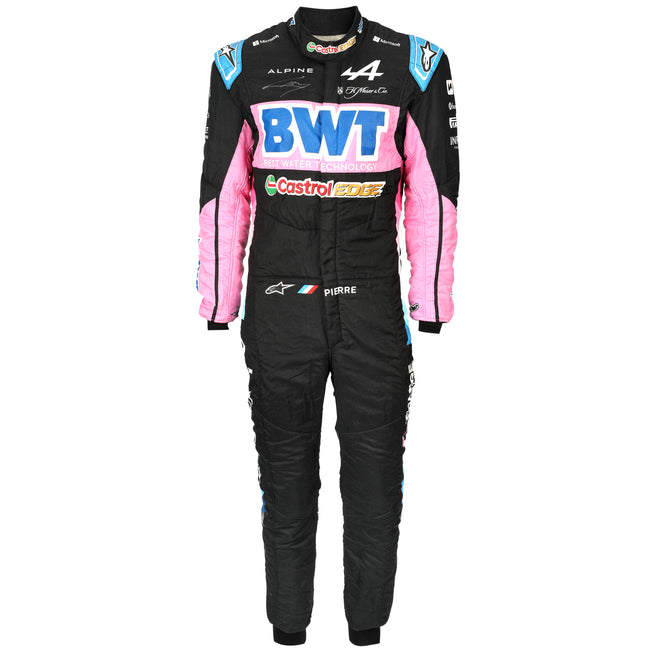 BWT Alpine F1 Team signed race-used suit Pierre Gasly 2024 US Grand Prix Nomex motorsport memorabilia