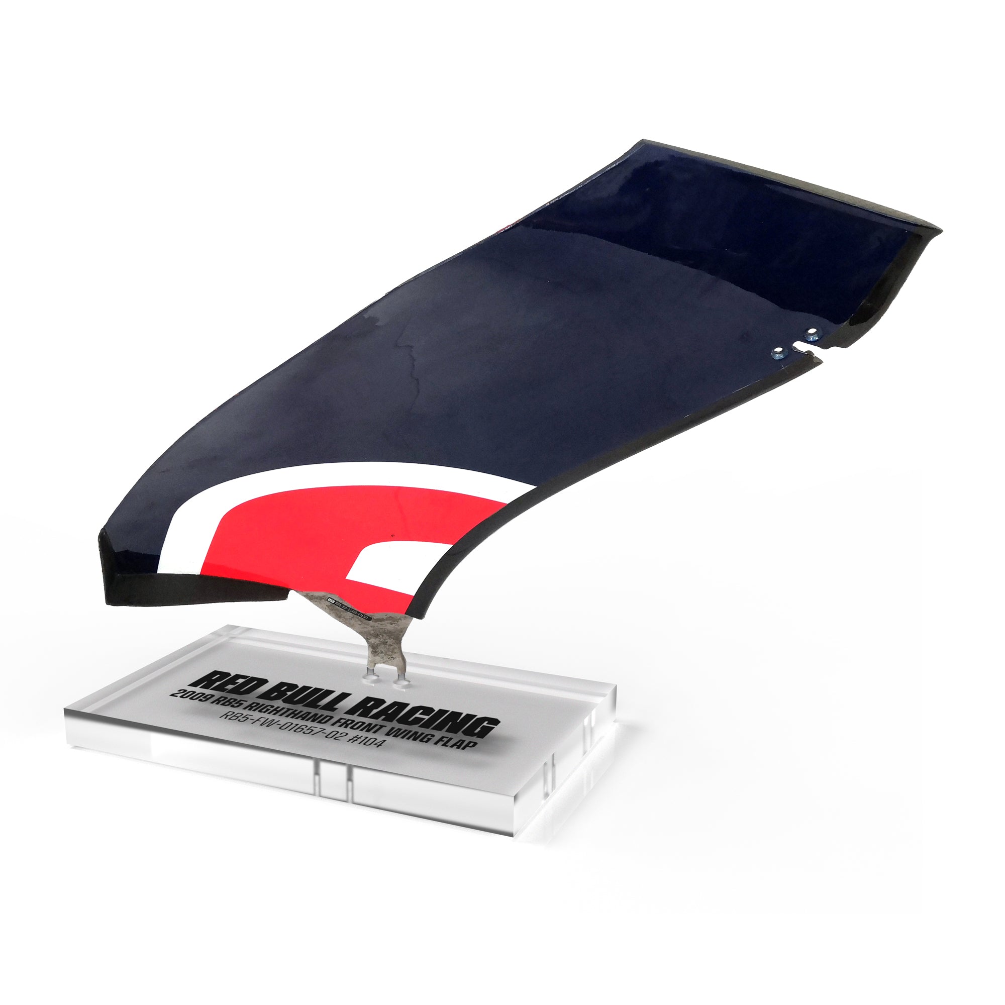 Bull Racing 2009 RB5 Grand Prix Used Right Hand Front Wing Flap On Plinth