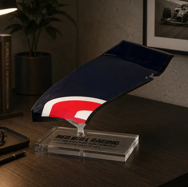 Red Bull Racing 2009 RB5 Grand Prix Used Right Hand Front Wing Flap On Plinth