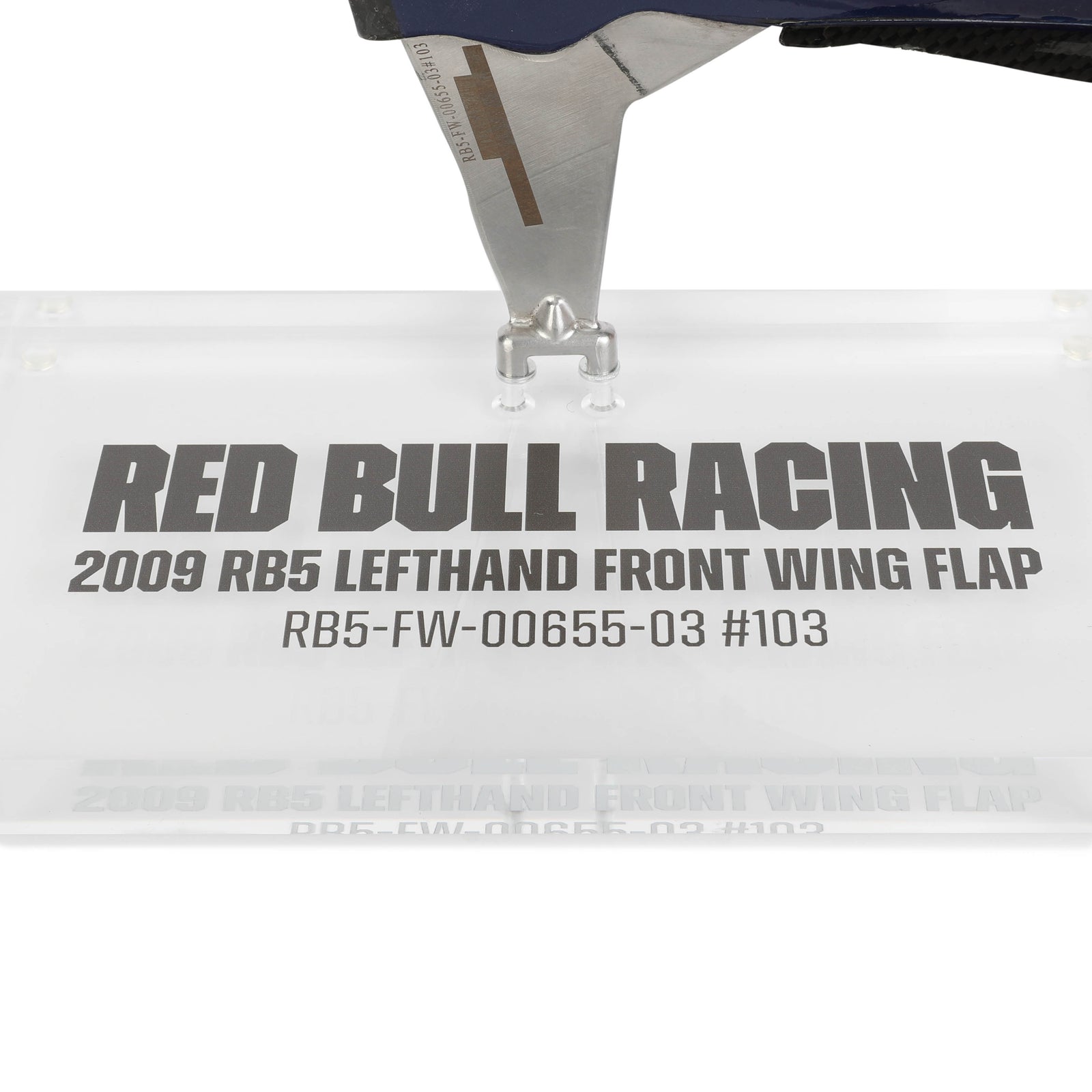 Auction LOT 052 - Red Bull 2009 RB5 Used Front Wing Flap on Display LH