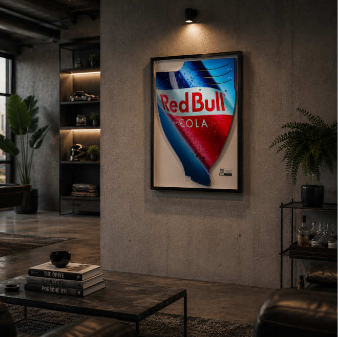 Red Bull Racing 2009 Grand Prix Used RB5 Righthand Rear Wing Endplate - Red Bull Cola Branding